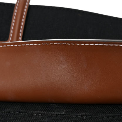 Burberry Canvas Smooth Calfskin Medium Two Tone Freya Tote Black Tan 16 of 18