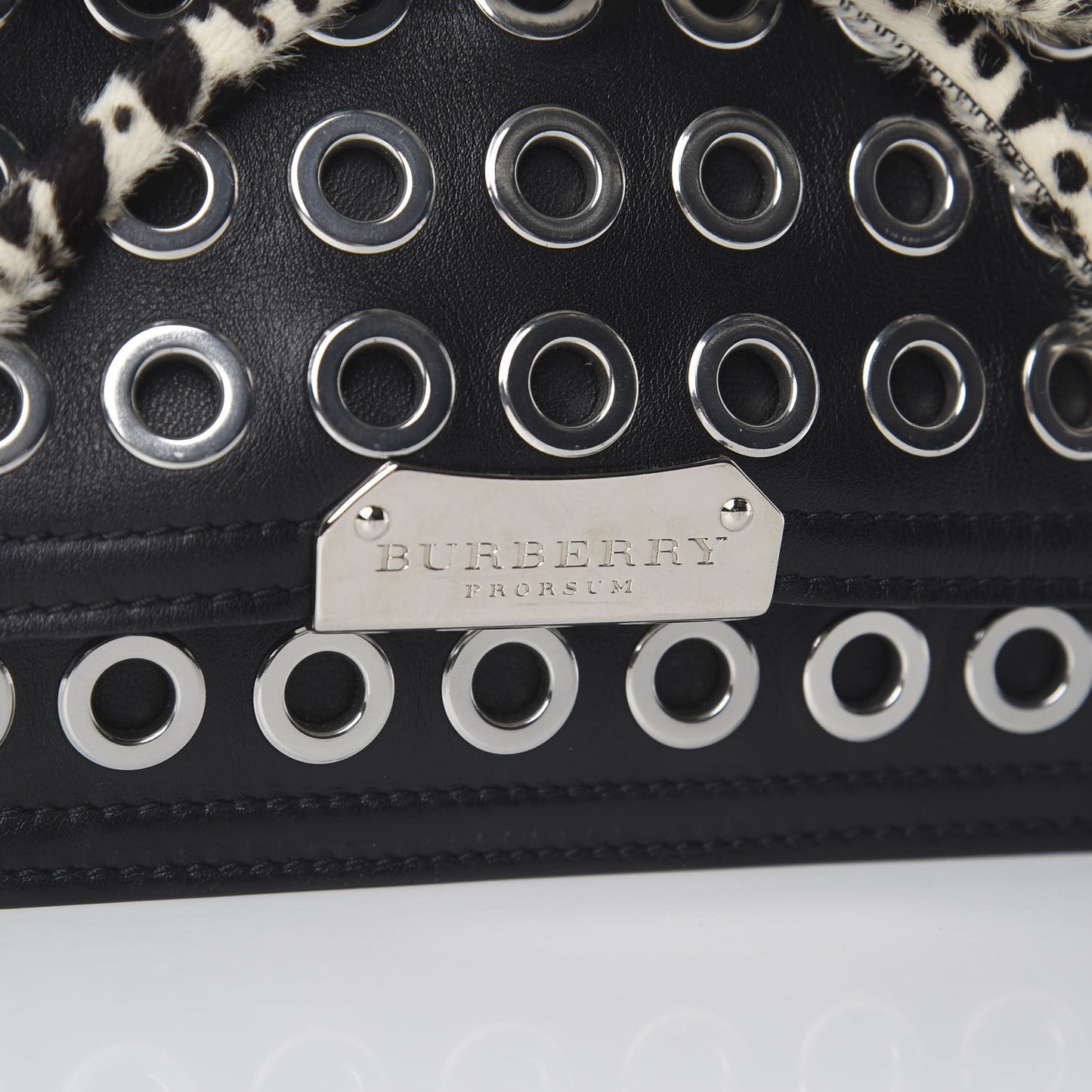 Prorsum Lambskin Grommet Clutch Black