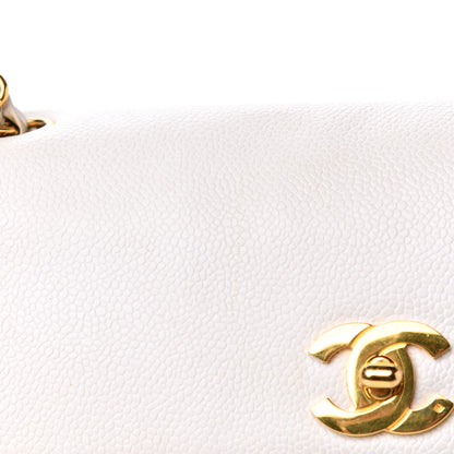 Chanel Caviar Flap Shoulder Bag White 19 of 20