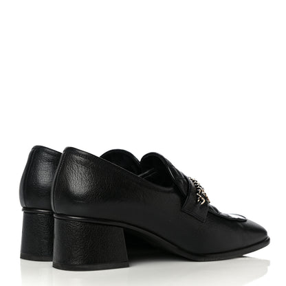 Chanel Calfskin Patent Quilted CC Chain Mocassin Loafers 39.5 Black 4 of 15
