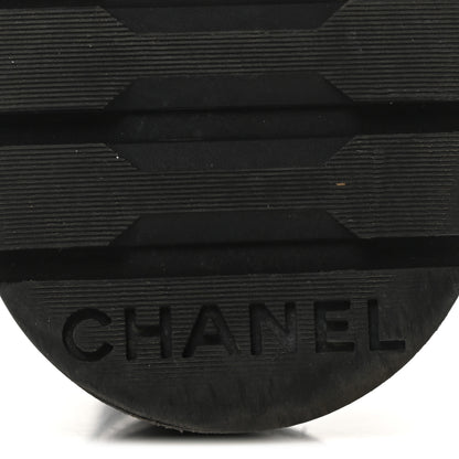 Chanel Shiny Calfskin Quilted Lace Up Combat Boots 39 Black 7 of 9