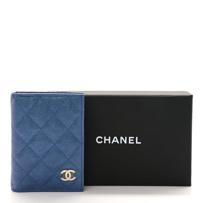 Chanel Iridescent Caviar Quilted Card Holder Wallet Dark Blue 8 of 8