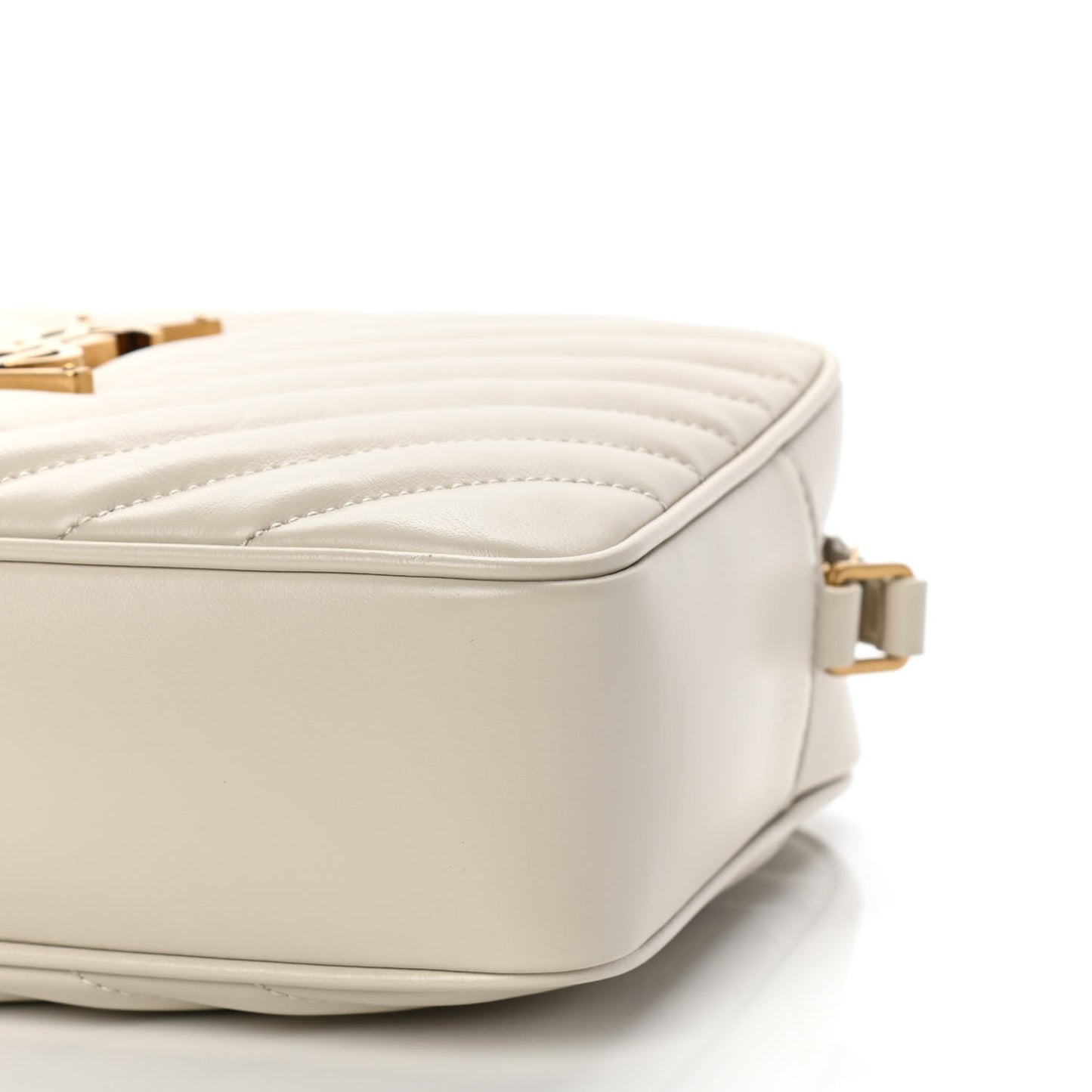 Calfskin Matelasse Monogram Lou Camera Bag Crema Soft