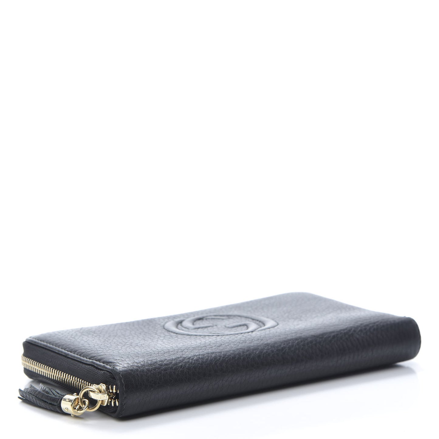Pebbled Calfskin Soho Zip Around Wallet Black