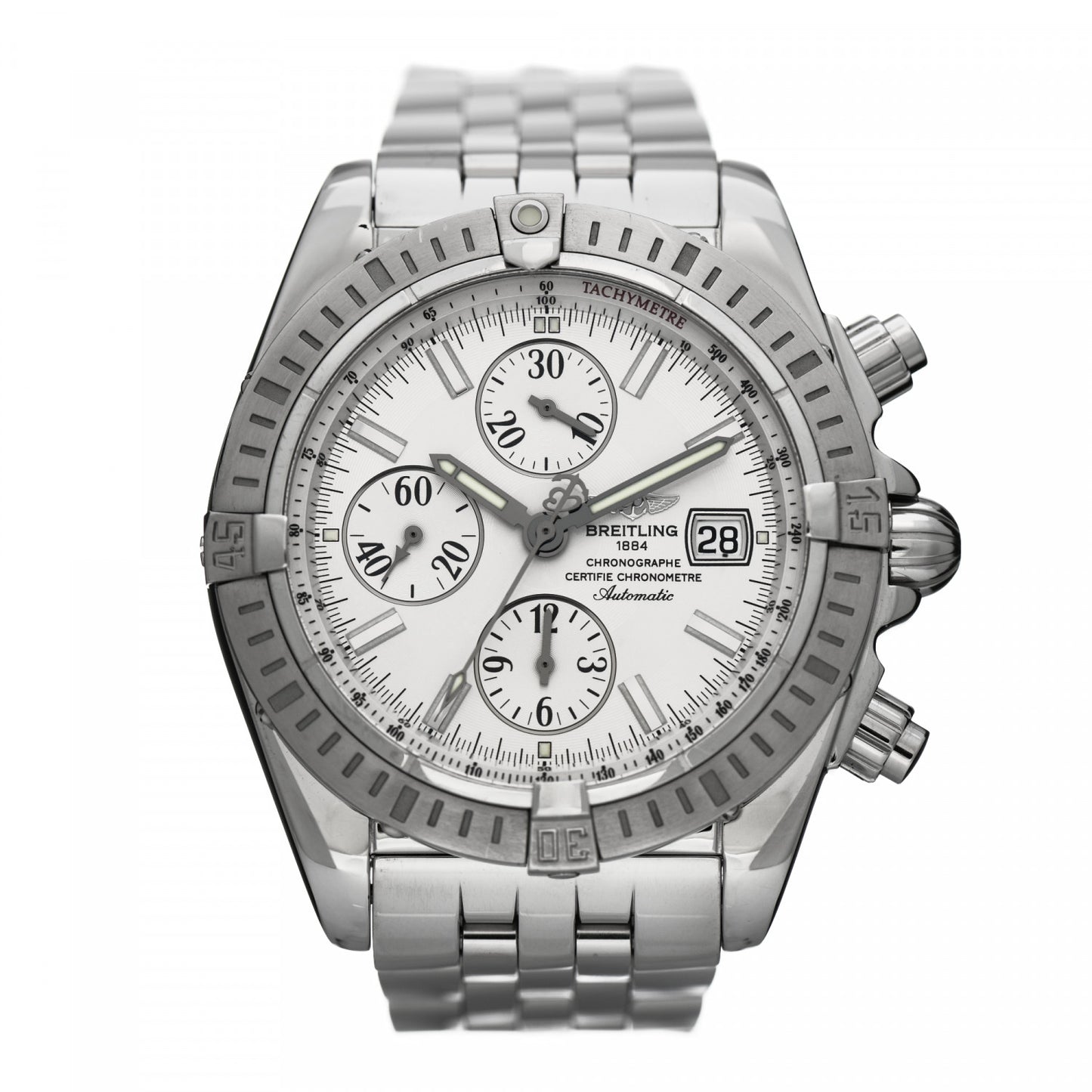Stainless Steel Mother of Pearl 44mm Chronomat Automatic Watch A13356