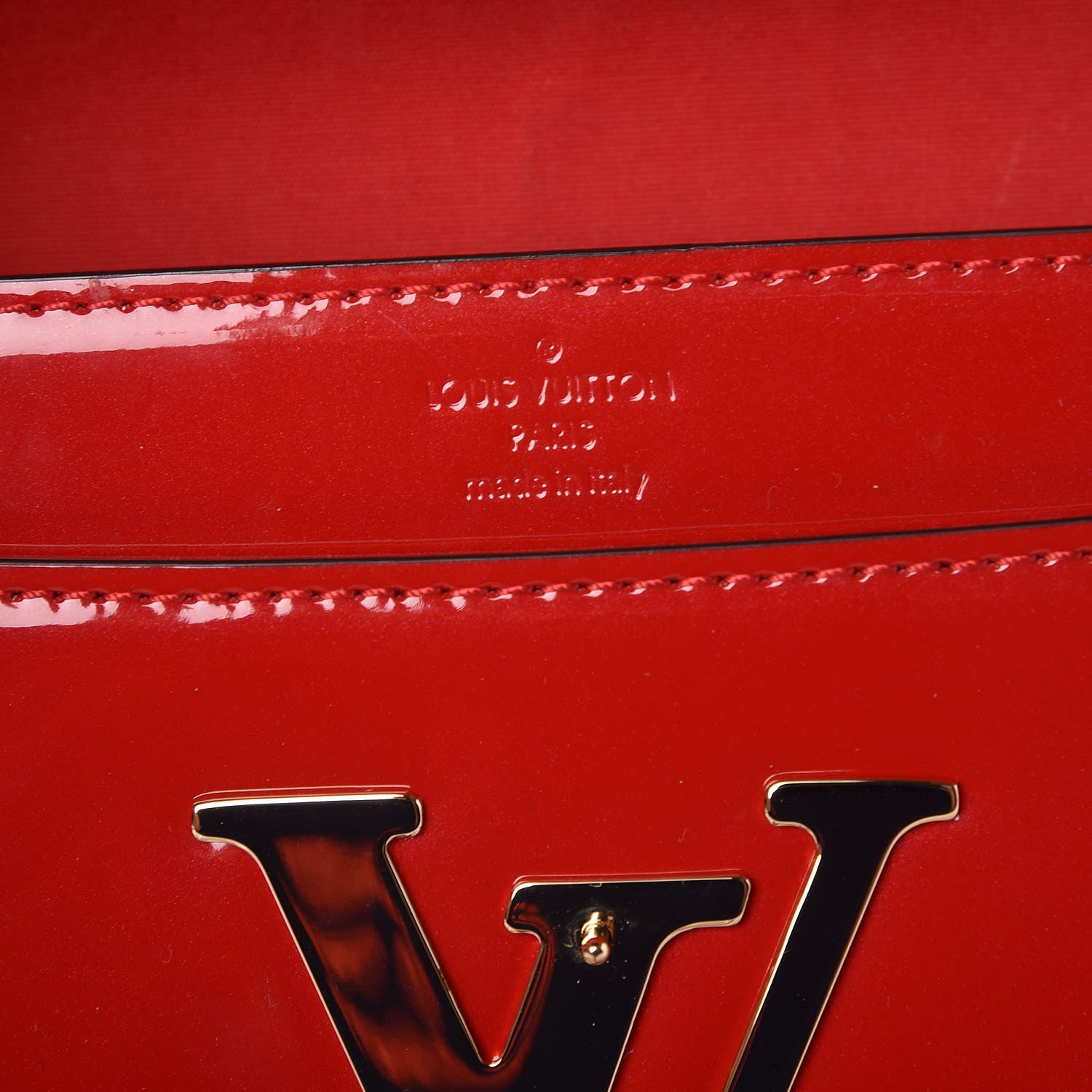 Louis Vuitton Patent Louise Clutch Cherry 6 of 9