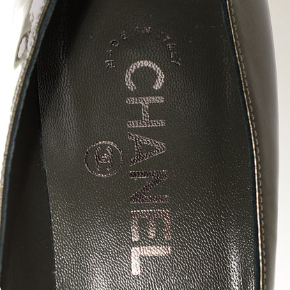 Chanel Patent Calfskin Cap Toe CC Pumps 37.5 Dark Silver 7 of 7