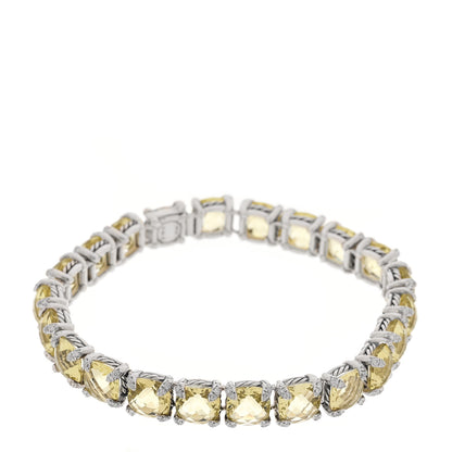 David Yurman Sterling Silver Diamond Lemon Citrine Chatelaine Tennis Bracelet 1 of 3