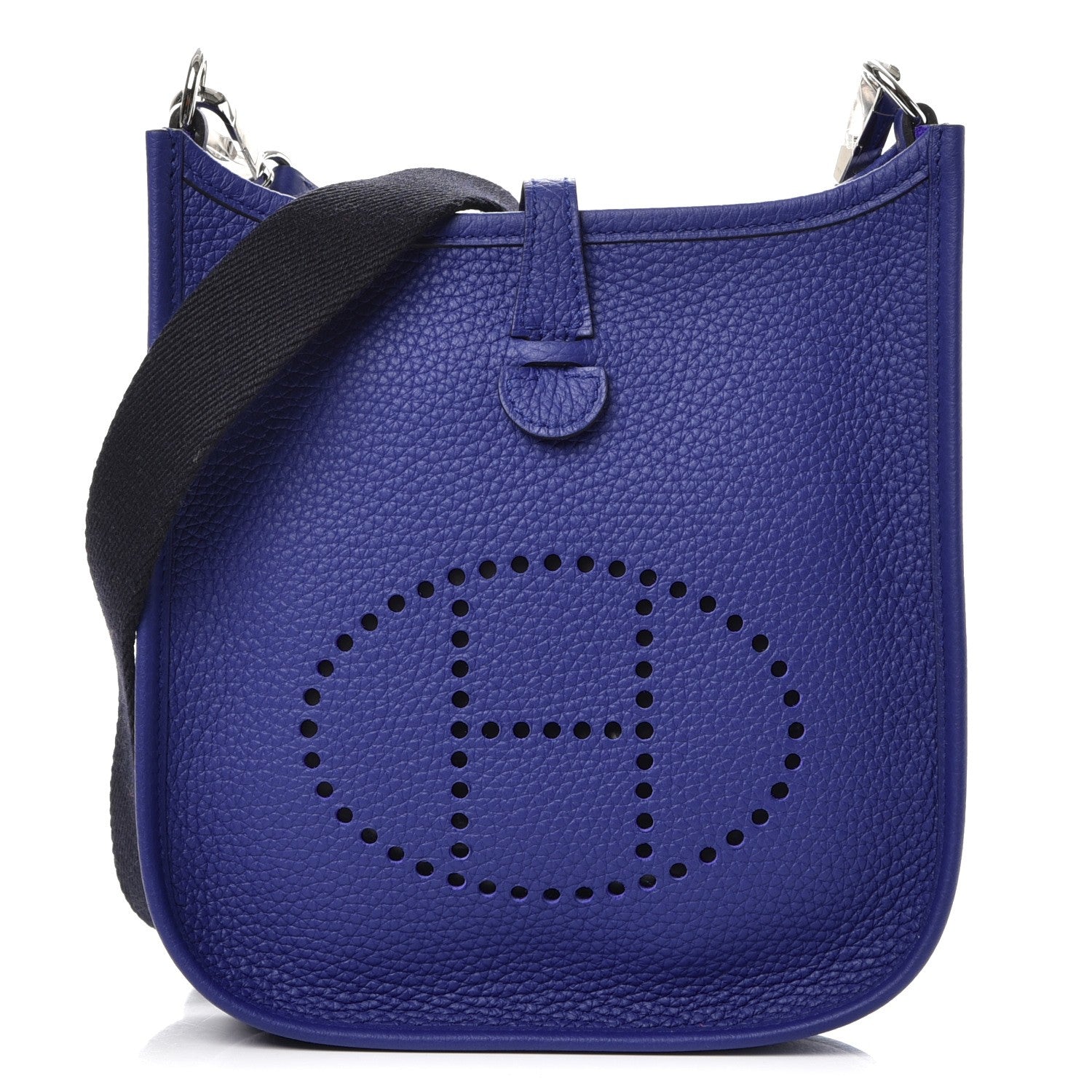 Hermes Taurillon Clemence Amazone Evelyne TPM Bleu Electrique Black 1 of 8