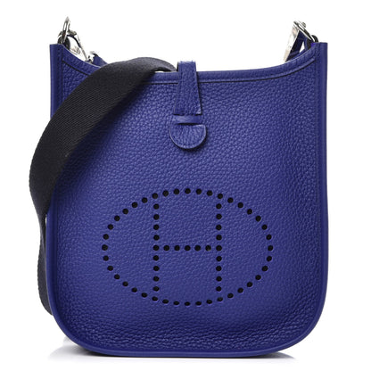 Hermes Taurillon Clemence Amazone Evelyne TPM Bleu Electrique Black 1 of 8