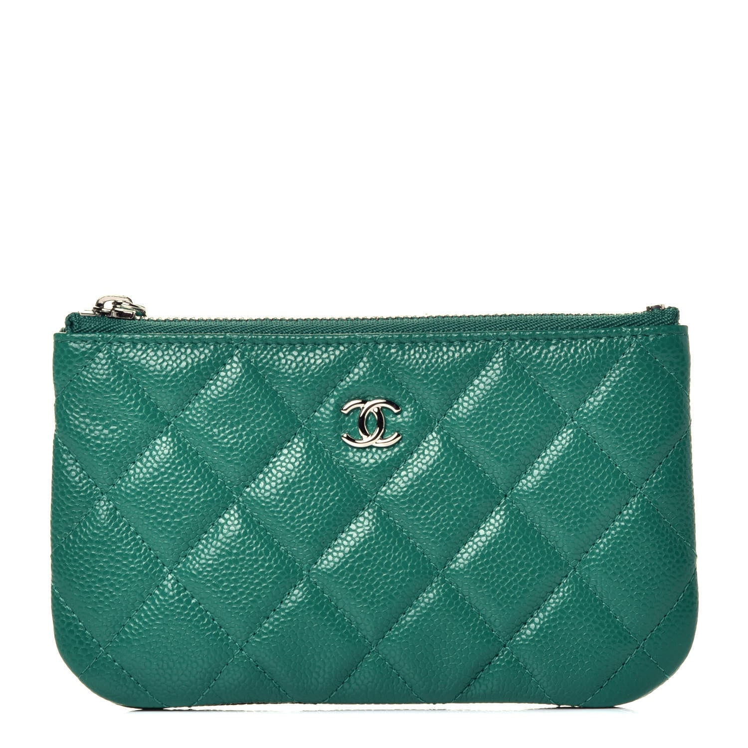 Chanel Caviar Quilted Small Cosmetic Case Green 1 of 8