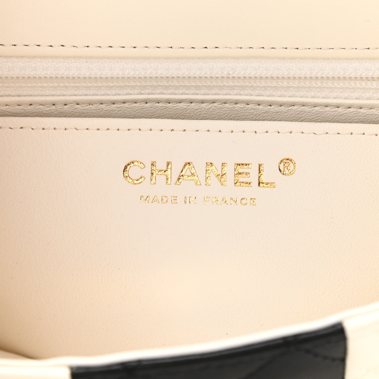 Chanel Lambskin Quilted Mini Rectangular Flap White Black 6 of 11