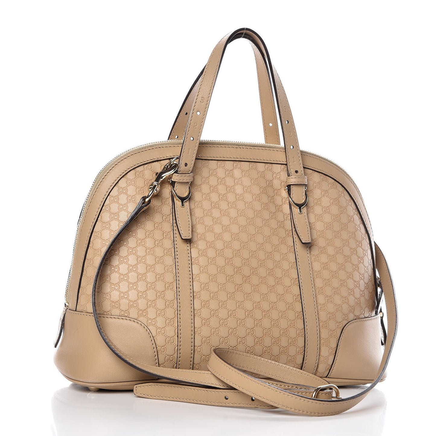 Microguccissima Small Nice Top Handle Dome Bag Beige