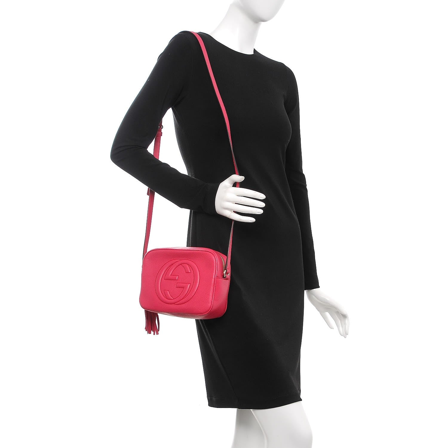 Gucci Pebbled Calfskin Small Soho Disco Bag Fuchsia 2 of 7