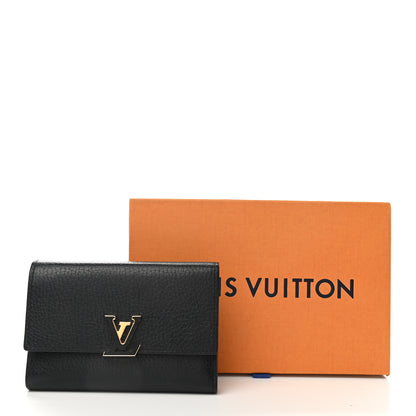 Louis Vuitton Taurillon Capucines Compact Wallet Black 8 of 8