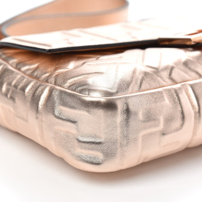 Fendi Vitello Laminato FF 1974 Embossed Baguette Rame 7 of 9