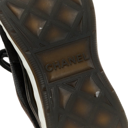 Chanel Velvet Calfskin CC Sneakers 37 Black 7 of 9