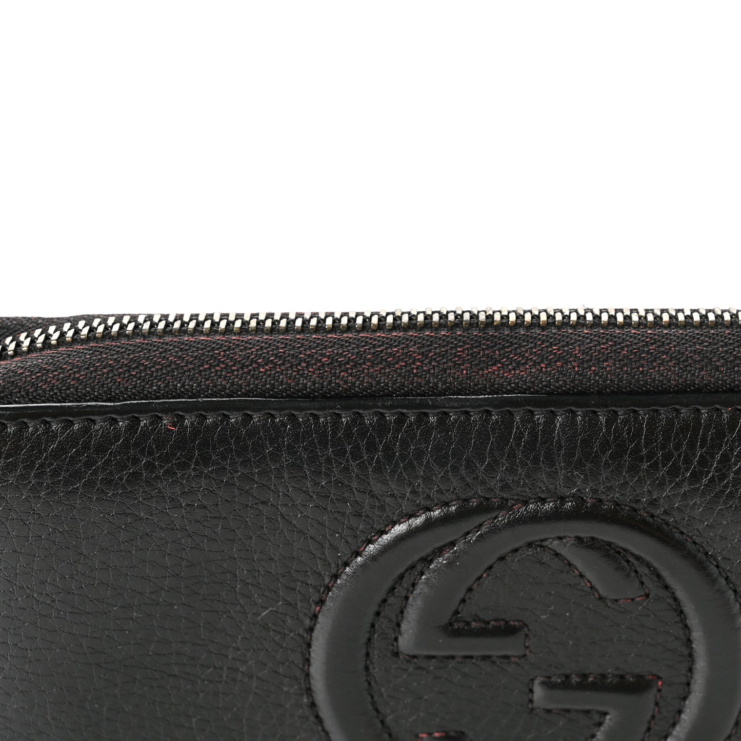 Pebbled Calfskin Soho Zip Around Wallet Black