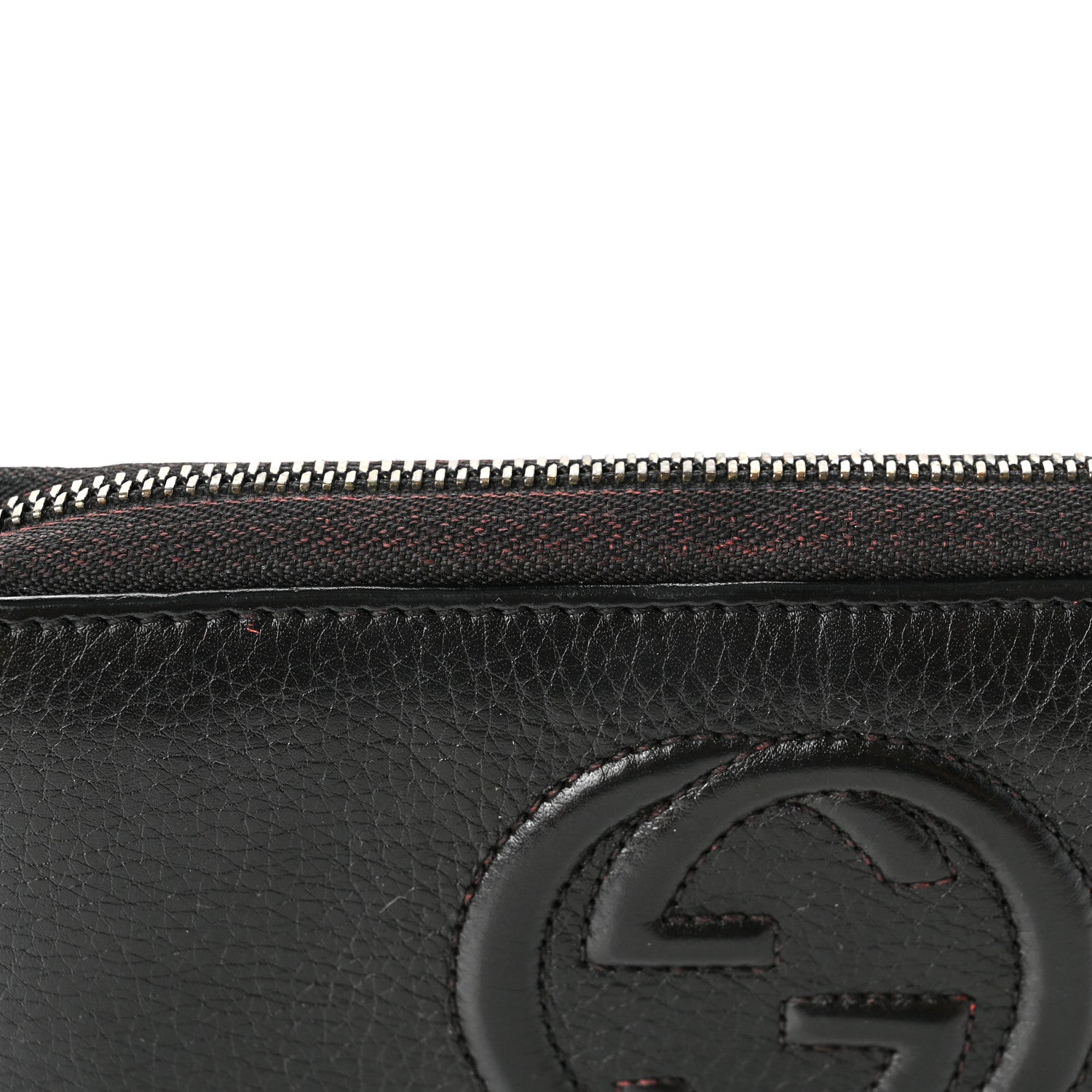 Gucci Pebbled Calfskin Soho Zip Around Wallet Black 8 of 10