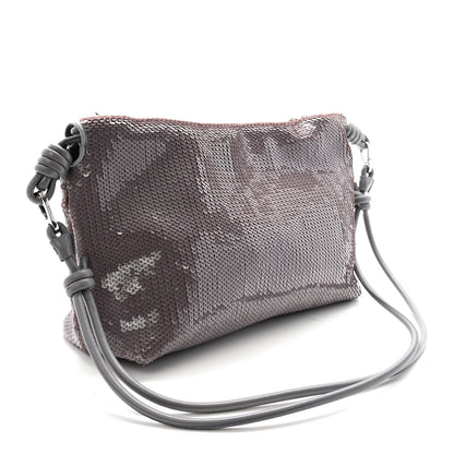 Loewe Sequin Medium Donut Chain Flamenco Knot Clutch Grey 3 of 10