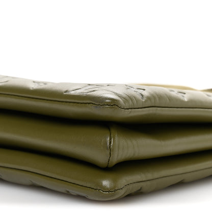 Louis Vuitton Lambskin Embossed Monogram Coussin MM Khaki 9 of 9