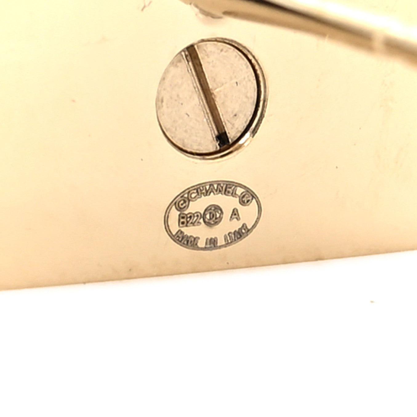 Chanel Metal 2.55 Logo Plate Earrings Gold 4 of 4
