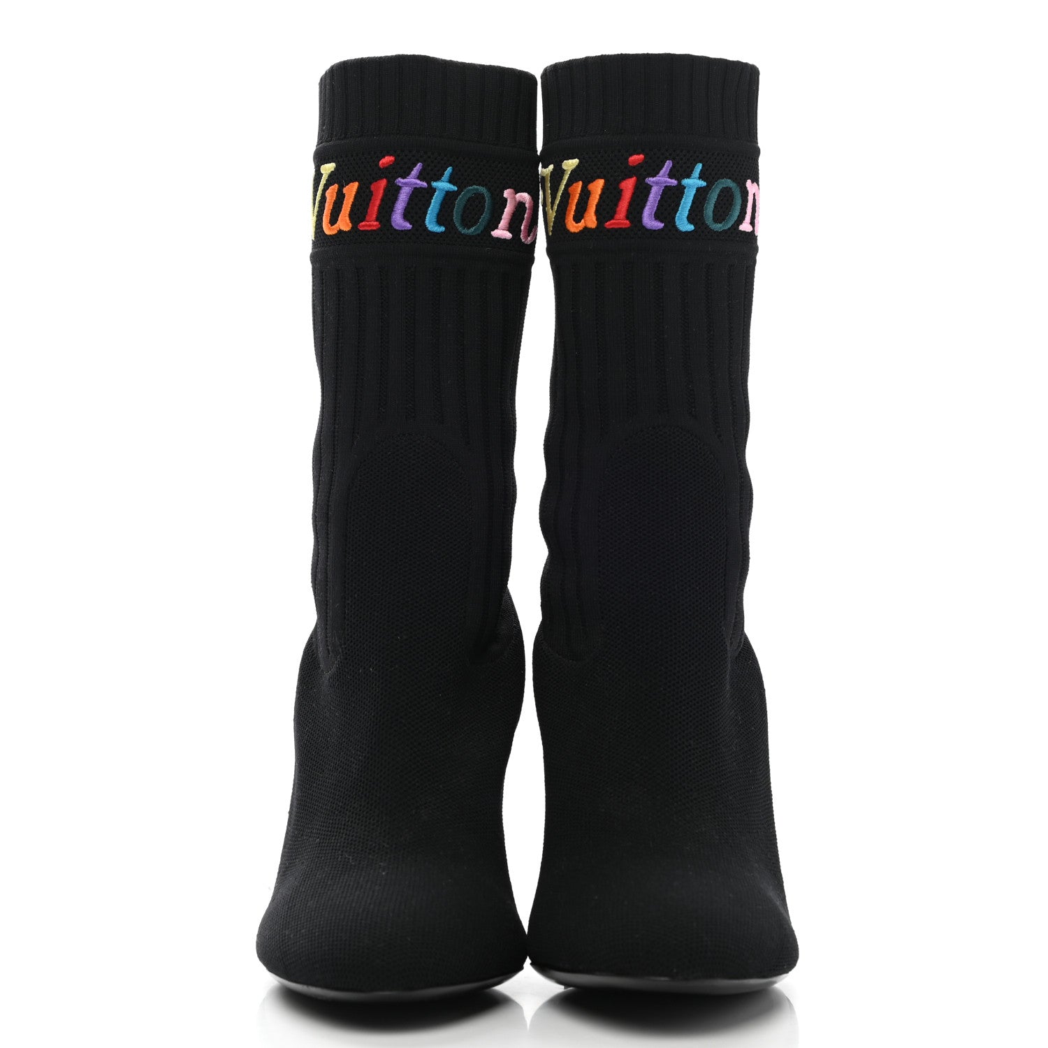 Louis Vuitton Stretch Fabric New Wave Silhouette Ankle Boots 37 Black 2 of 7