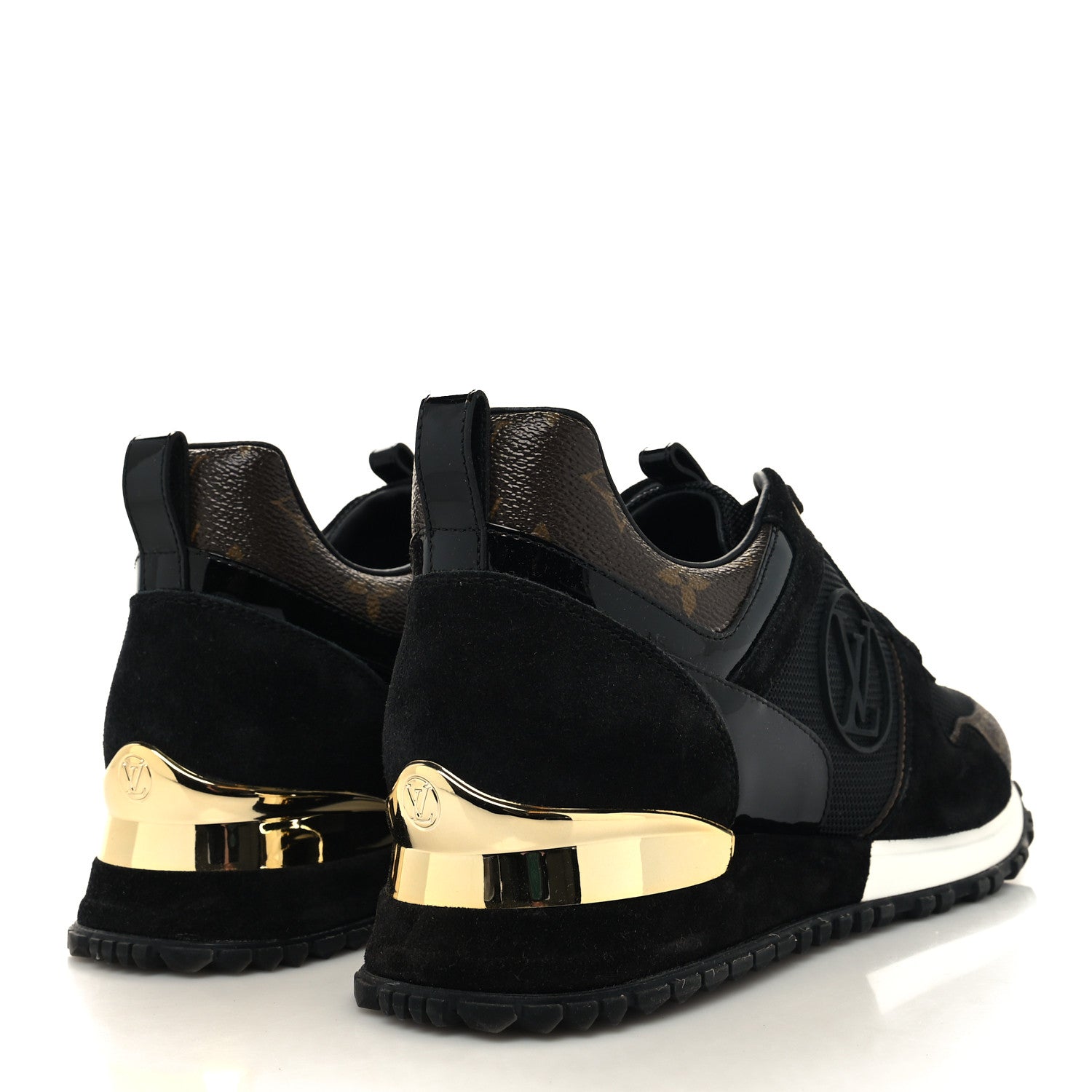 Louis Vuitton Suede Monogram Run Away Sneakers 38 Black 4 of 7