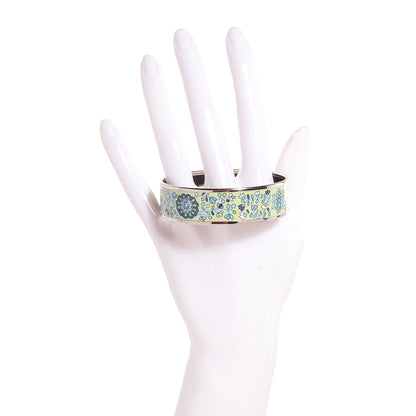 Hermes Enamel Printed Wide L'Arbre De Vie Bracelet Ciel Et Mer 65 2 of 5