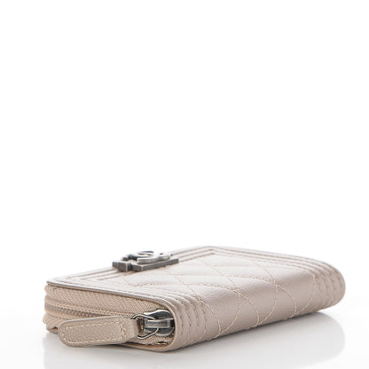 Chanel Metallic Caviar Quilted Boy Zip Around Coin Purse Wallet Copper 4 of 8