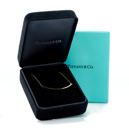 Tiffany 18K Yellow Gold Small T Smile Pendant Necklace 6 of 6