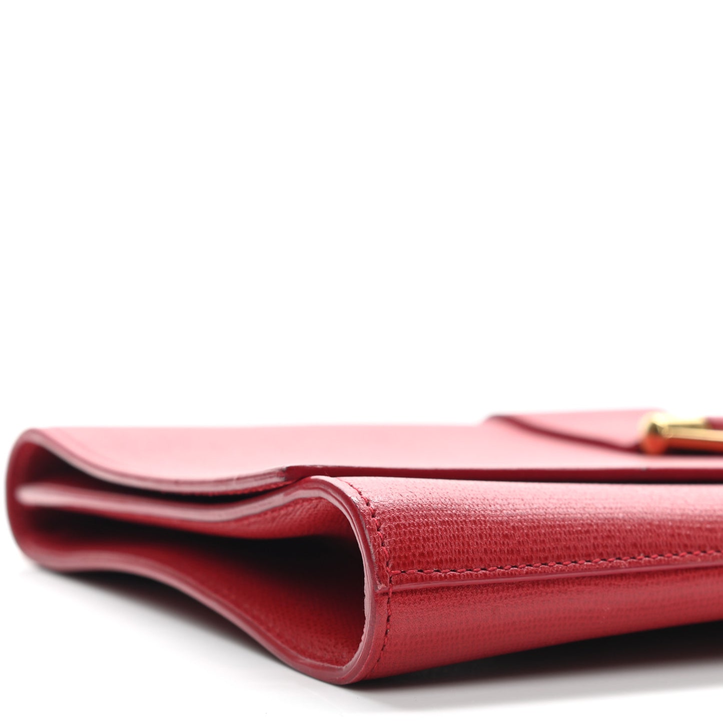 Textured Calfskin Classic Y Ligne Clutch Red