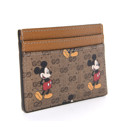 Gucci X DISNEY Mini Vintage GG Supreme Monogram Mickey Mouse Card Holder Beige Vintage Sun Oil 2 of 6