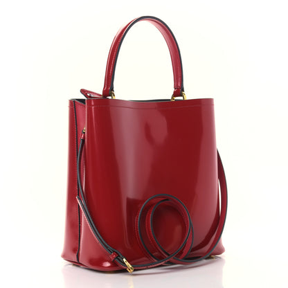 Prada Spazzolato Medium Panier Bucket Bag Fuoco 2 of 17