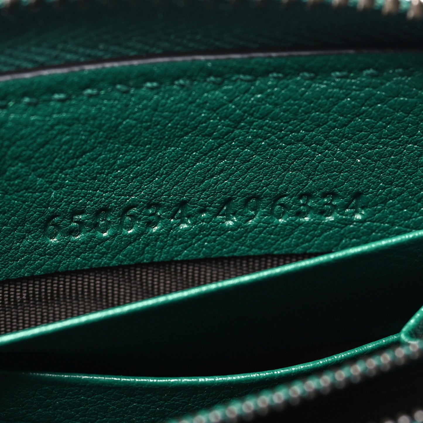 Wonka Grain Calfskin Diana Zip Around Continental Wallet Emerald