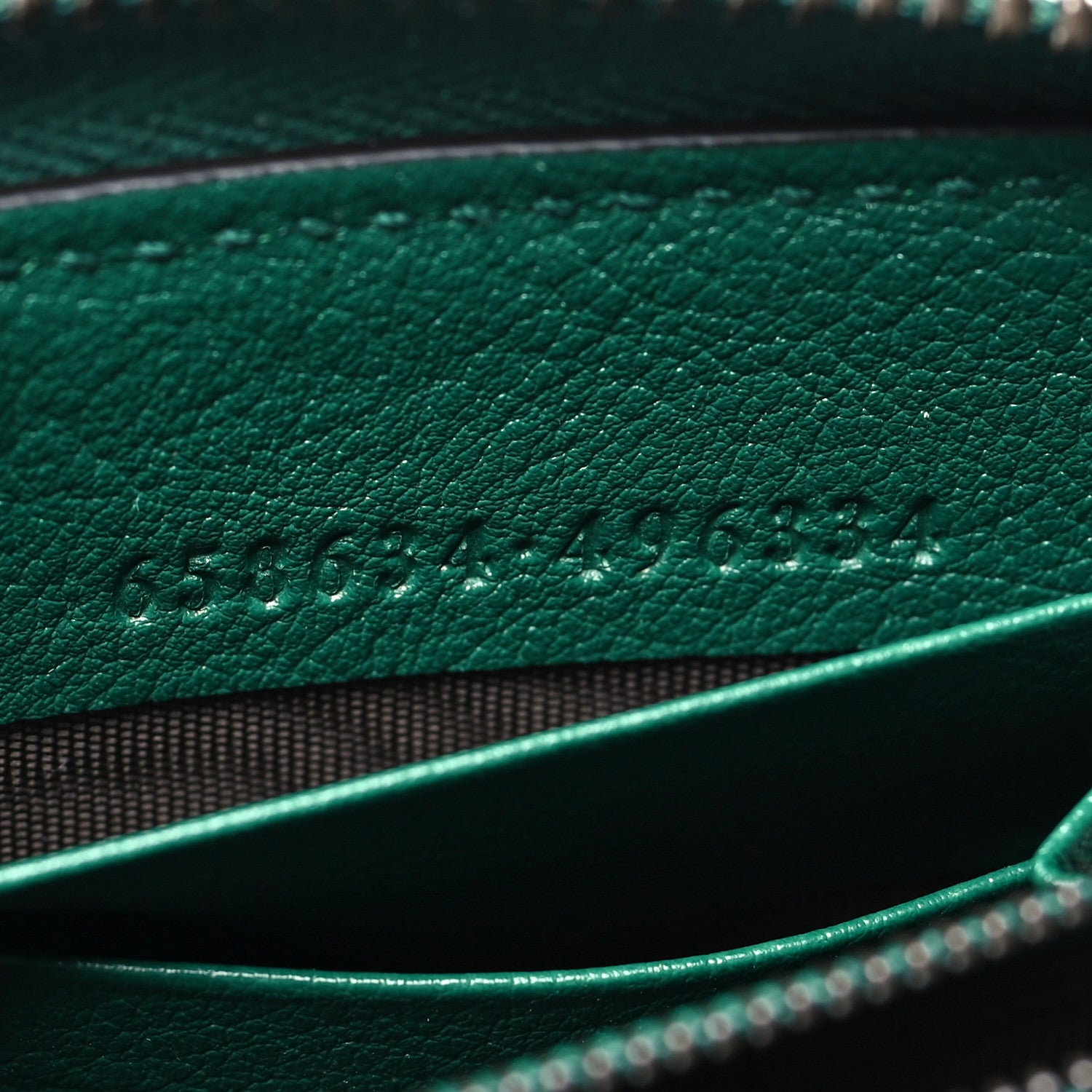 Gucci Wonka Grain Calfskin Diana Zip Around Continental Wallet Emerald 7 of 9