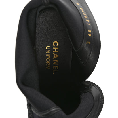 Chanel Stretch Lambskin Cap Toe CC Short Boots 39 Black 7 of 9