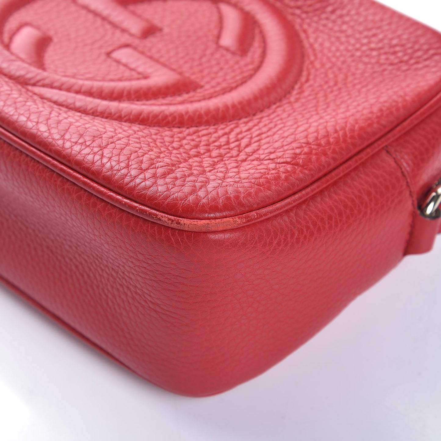 Pebbled Calfskin Small Soho Disco Bag Tabasco Red