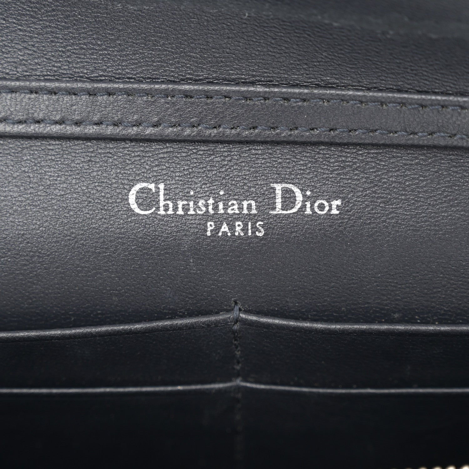 Christian Dior Metallic Patent Micro-Cannage Diorama Wallet on Chain Pouch Silver 6 of 11