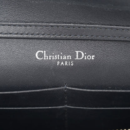 Christian Dior Metallic Patent Micro-Cannage Diorama Wallet on Chain Pouch Silver 6 of 11