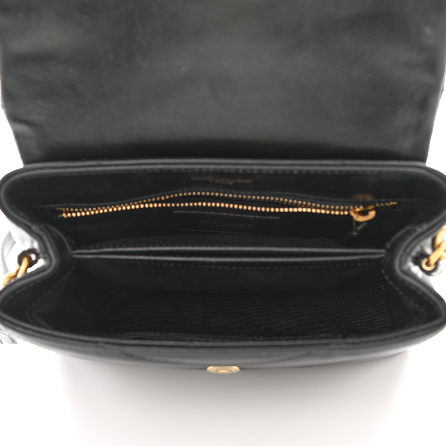 Calfskin Y Quilted Monogram Toy Loulou Crossbody Bag Black