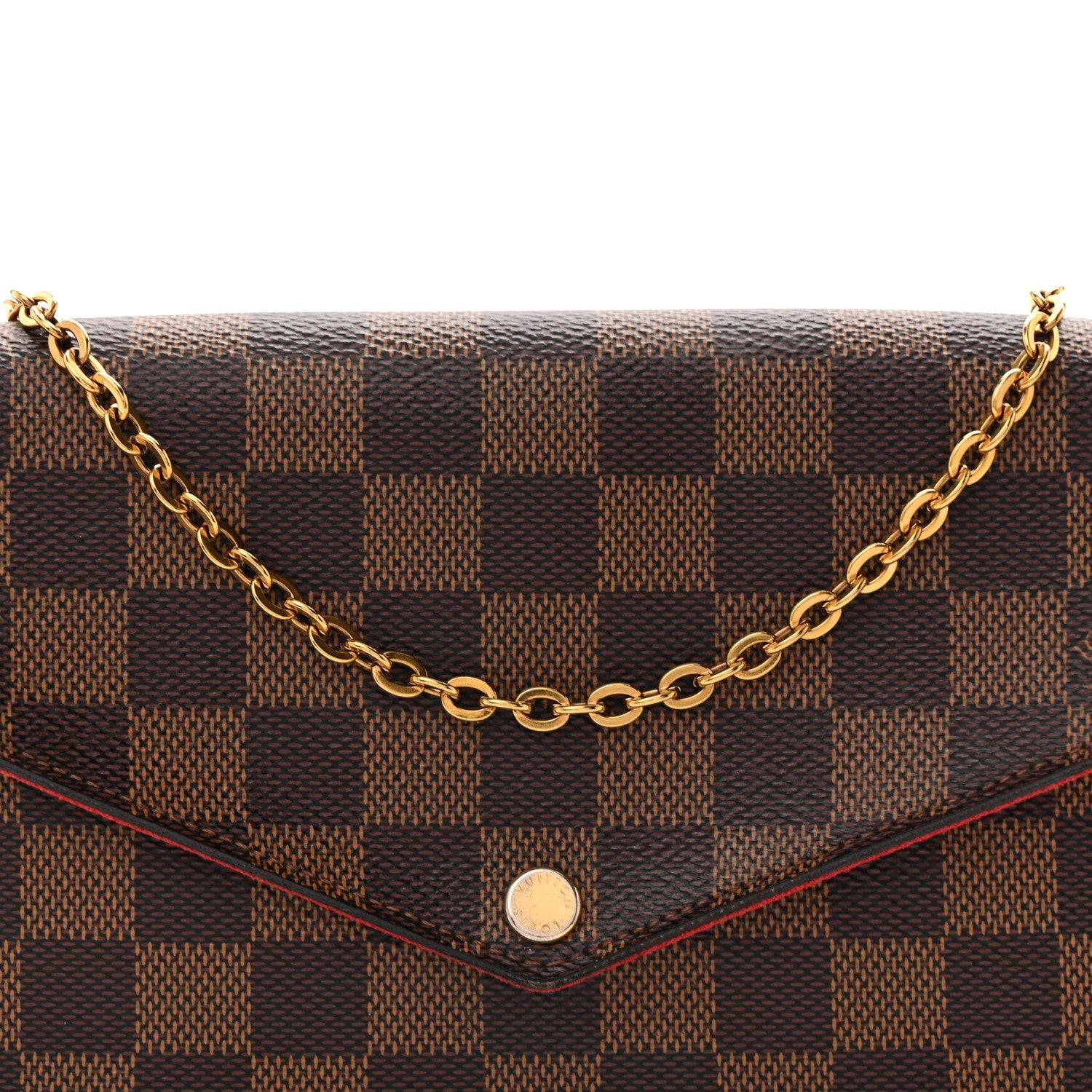 Louis Vuitton Damier Ebene Pochette Felicie Chain Wallet 9 of 14