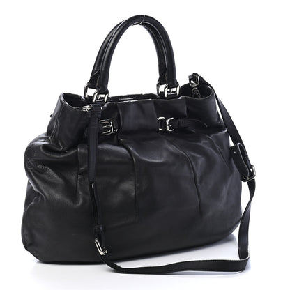 Prada Soft Calf Shopping Tote Black 2 of 11