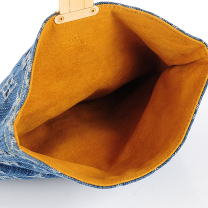 Louis Vuitton Monogram Denim Pochette Plat Clutch Blue 6 of 7