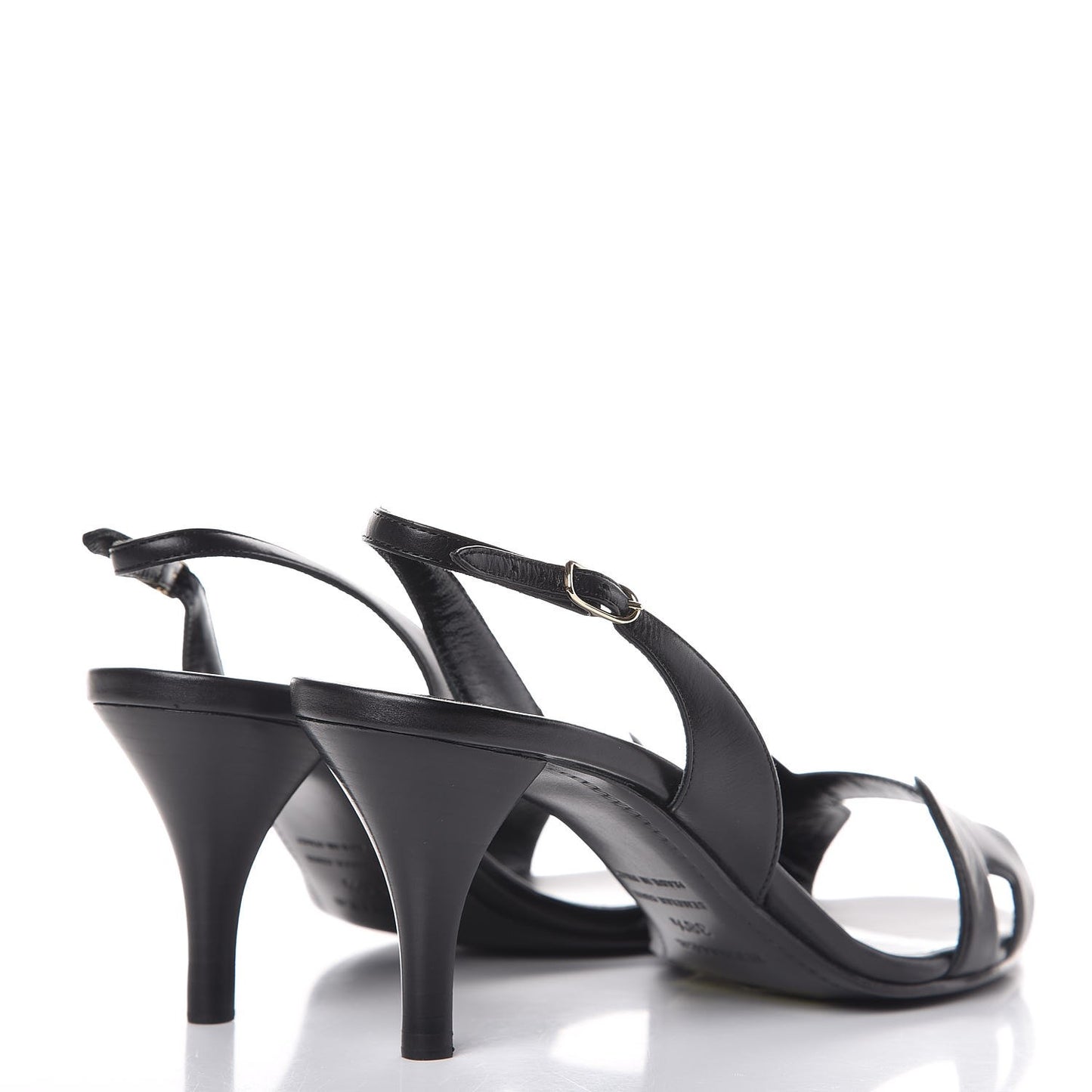 Calfskin Night 70 Slingback Sandals 38.5 Black