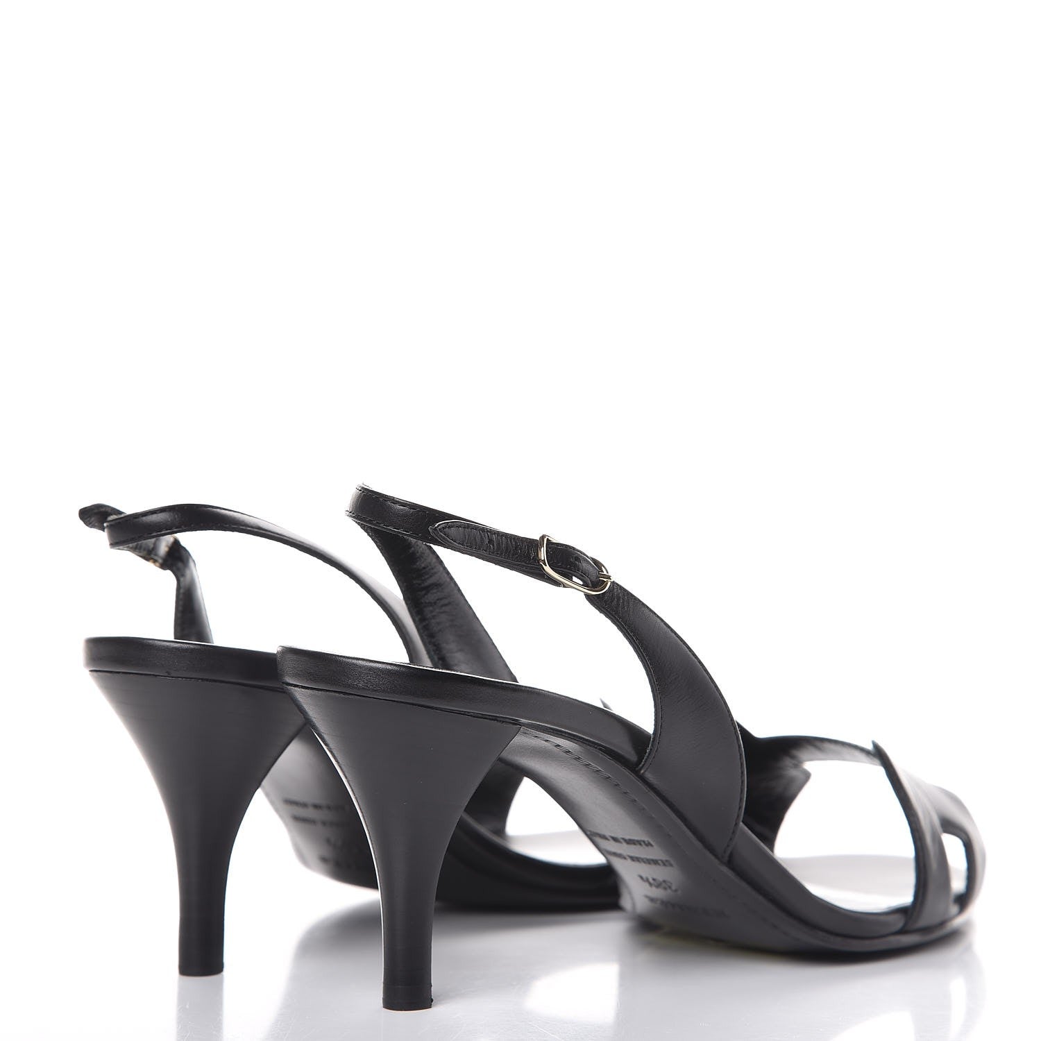Hermes Calfskin Night 70 Slingback Sandals 38.5 Black 4 of 8