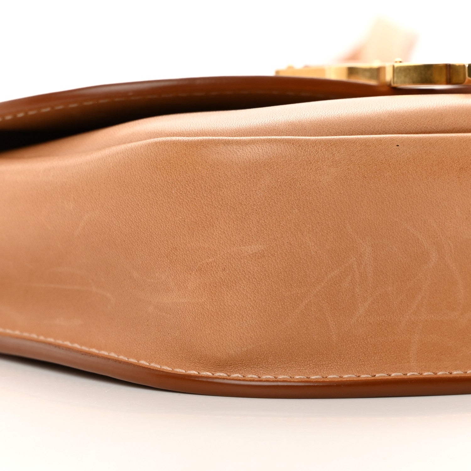 Saint Laurent Smooth Vintage Calfskin Small Kaia Satchel Brown Gold 9 of 14