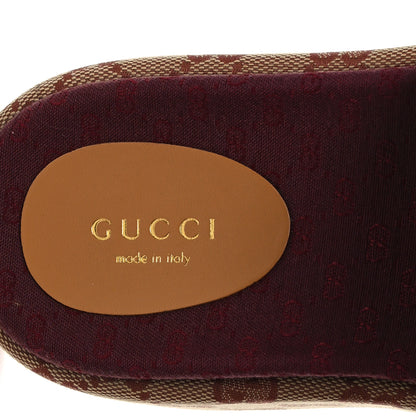 Gucci Canvas GG Monogram Angelina Platform Slide Sandals 37.5 Beige Ruggine 9 of 10