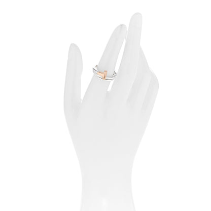 Tiffany 18K Rose Gold Sterling Silver T Square Wrap Ring 53 6.5 2 of 5