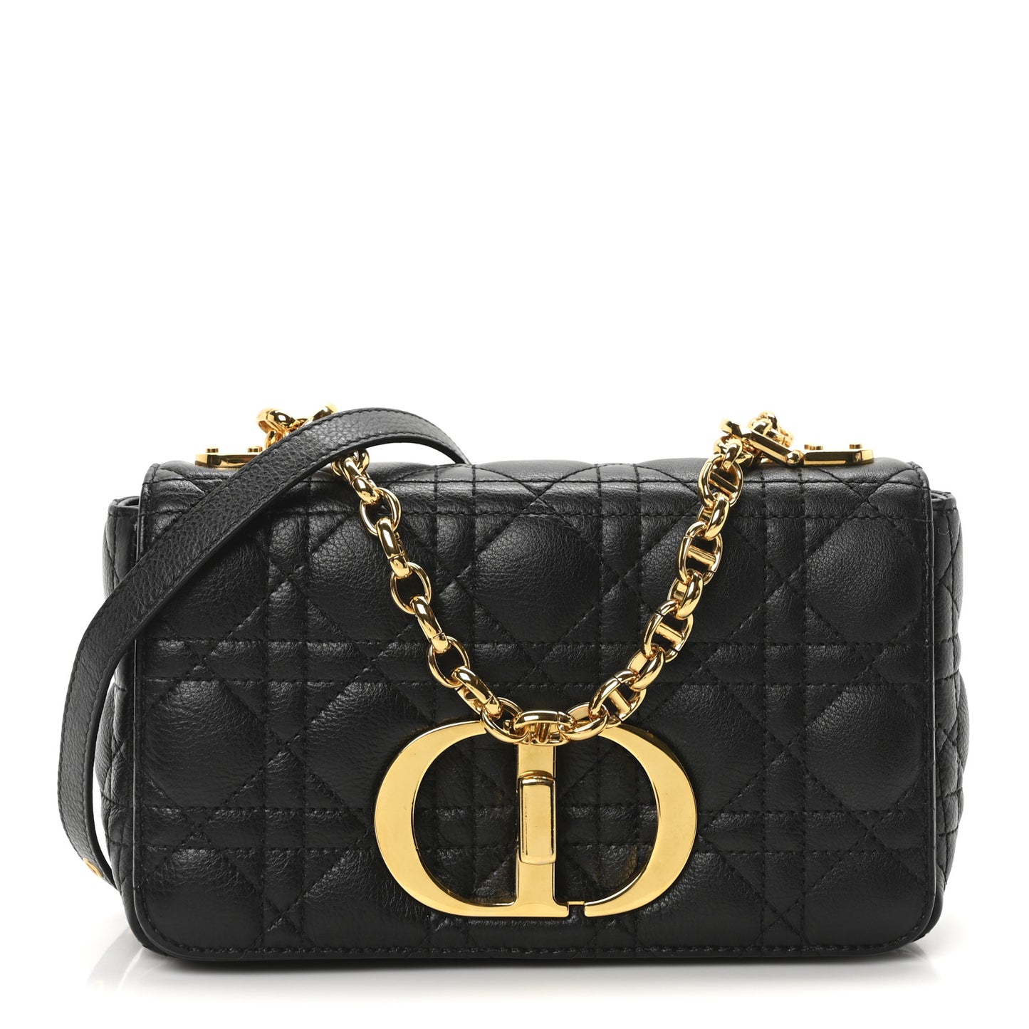 Calfskin Cannage Small Caro Bag Black